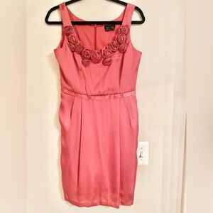 Max And Cleo Sleeveless Roses Detail Formal Dress 10 A-line Lined Zipper- EUC